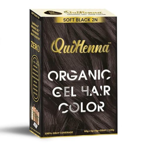 Quikhenna Organic Gel Hair Color 2N Soft Black 120 gm