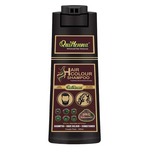 Quikhenna Hair Color Shampoo 9Rg Burgundy- 200 Ml | Ammonia-Free | Quick & Effortless Grey Coverage | Salon-Like Hair Color At Home | Hair Dye Coloring For Men & Women | Instant Hair Colour Solution