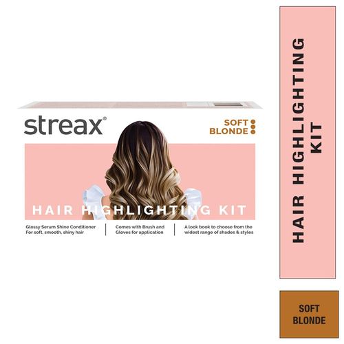 Streax Hair Colour Highlight Kit | Blonde Hair Colour, Soft Blonde, 75 gm