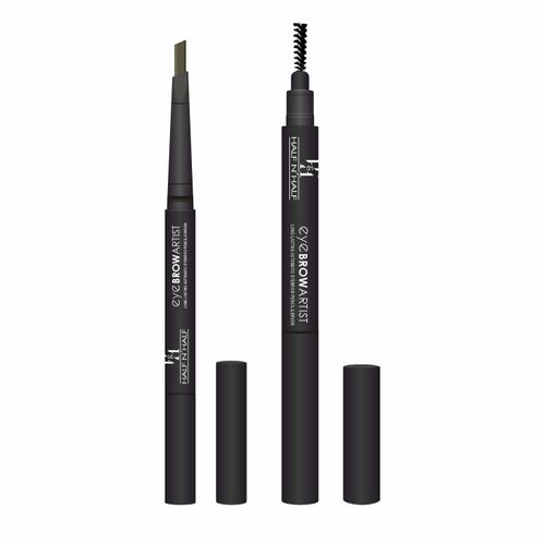 Half N Half Eye Brow Artist Long Lasting Automatic Eyebrow Pencil & Brush, Dark Brown (0.4 gm)