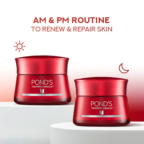 Ponds Age Miracle 10% Retinol-Collagen B3 Complex Day Cream SPF15 PA+ + Wrinkle Corrector Night Cream, 50 gm