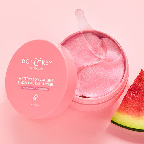 Dot & Key Watermelon Cooling Hydrogel Eye Patches with Hyaluronic & Niacinamide - 60 Patches | For All Skin Types