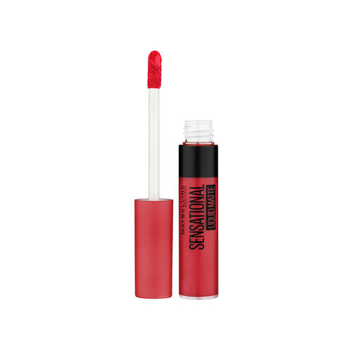 Maybelline New York Lipstick, Matte Finish, Non-Sticky and Non-Drying, Sensational Liquid Matte, 03 Flush It Red, 7ml