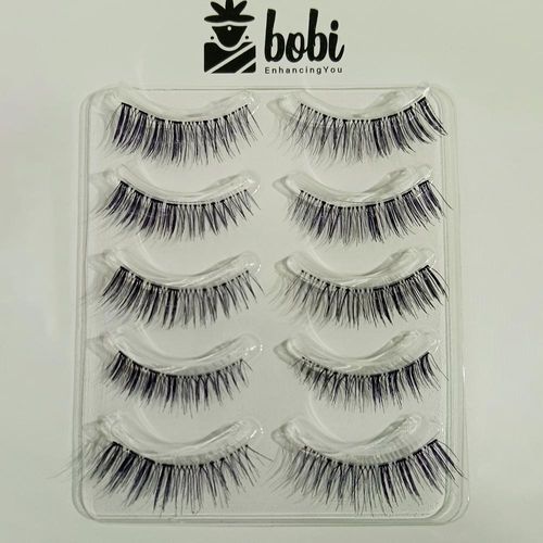 B.O.B.I ZC EYELASH Long Natural Fluffy Wispy Volume Eyelashes | 12 mm Soft Comfortable Non-irritating|Lightweight Synthetic Hair Reusable Lashes For Women - 5 Pair