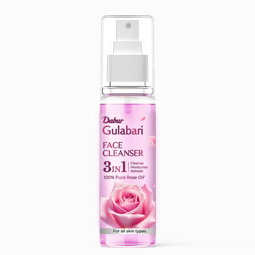 Dabur Gulabari Rose Glow Face Cleanser - 100 ml | For All Skin Types | 3 in 1 Cleanser | Cleaner, Balanced & Hydrated Skin