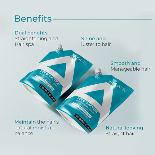ARGATIN Professional Hair Neutralizing Cream 500 ml | 2in1 Formula Hair Straightener + Hair Spa with Pro Vitamin B5 | Straightens Curly & Resistant Hair