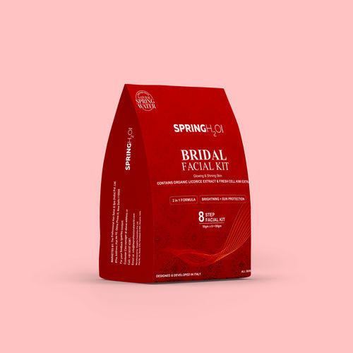 SPRING H2O FRANCE Bridal Facial Kit 80 gm| 2 in 1 Formula Brightning+Sun Protection | Enriched with Organic Licorice Extract and Fresh Cell KIWI Extract| Simple 8 Step
