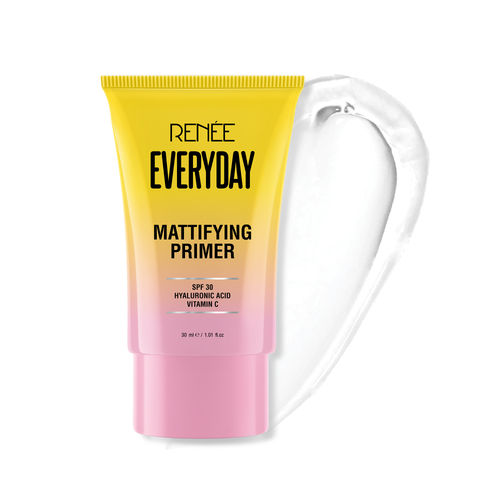 RENEE Everyday Primer, Blurs Fine Lines, Wrinkles & Pores, Smoothen Skin Texture, Lightweight & Non-Sticky, Long Lasting Formula with Matte Finish, Vitamin C, Hyaluronic Acid & SPF 30 Infused, 30 Ml