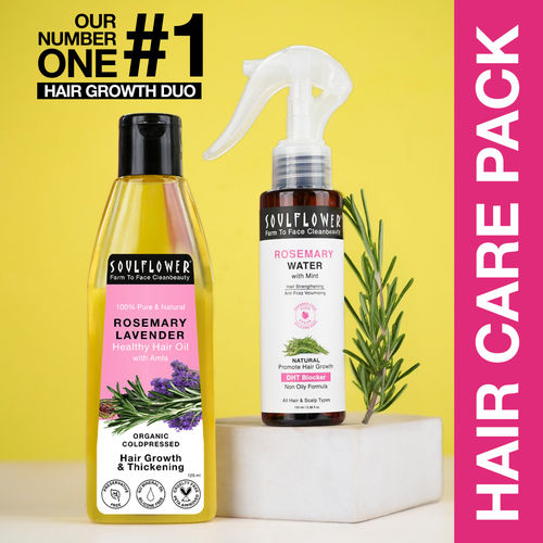 Soulflower Hair Care Pack (Hair Oil 120 ml + Hair Spray 100 ml)