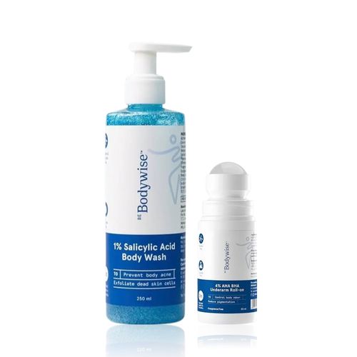 Be Bodywise Clear Skin Duo (Salicylic Body Wash 250 ml + Underarm Roll On 50 ml) - Combo of 2