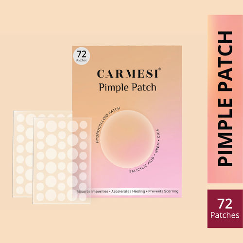Carmesi Pimple Patch | Hydrocolloid Pimple Patches | Salicylic Acid, Neem, Cica | Blend Seamlessly | Safe for All Skin Types - Pack of 72
