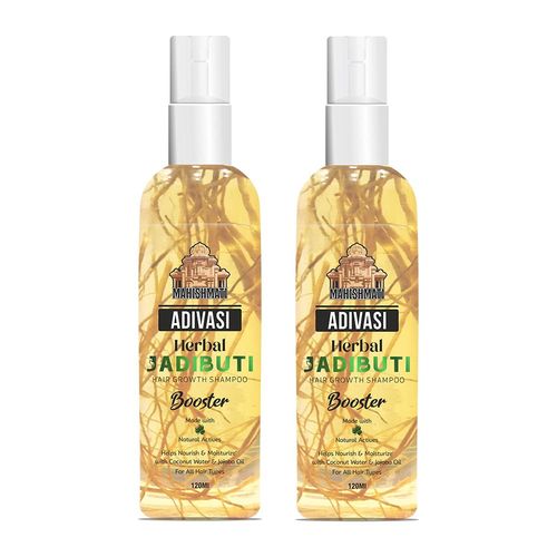 Kisra's Mahishmati Adivasi Jadibuti Hair Growth Booster Shampoo | For Smooth, Shiny & Nourished Hair | Repair Hair damage, Control Hair Fall and Dizziness | For All Hair Types 120 ml (Pack of 2)