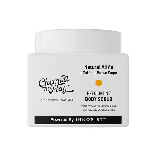 Chemist at Play Exfoliating Coffee Body Scrub for Tan Removal, Soft-Smooth Skin with natural AHA Scrub (75 gm)
