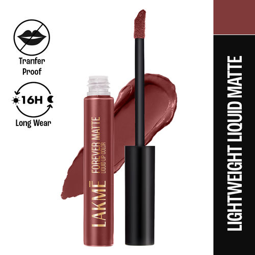Lakme Forever Matte Liquid Lip, 16hr Lipstick, Lightweight & transferproof - Nude Dream, 5.6 ml