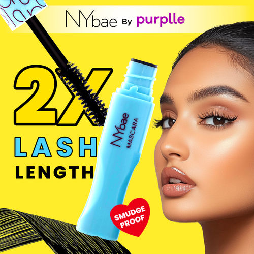 NY Bae Long Lash Mascara - Intense Black (5 ml) | Mini Mascara | Volume + Length + Curl Effect | Thick Eyelashes | Smudgeproof | Dries Quickly | Eye Makeup | Travel Pack