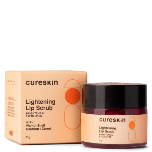 Cureskin Lightening Lip Scrub for Men and Women | Exfoliate & Brighten with Walnut Shell Powder, Beetroot & Squalane | Lip Scrub for Dark Lips to Lighten Pink (7 gm)