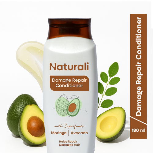 Naturali Damage Repair Conditioner with Moringa Oil & Avocado | Nourishes & Revitalizes | Hair Conditioner for Dry Frizzy Hair,180 ml