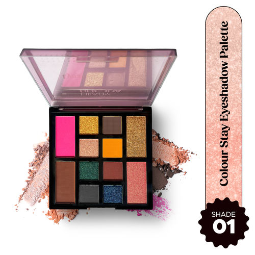 Hilary Rhoda Colour Stay Eyeshadow Palette | 12 Shades | Highly Pigmented & No Fallout | Matte & Shimmer Finish | Blendable Eyeshadow Palette | 20 gm ( Shade-1)