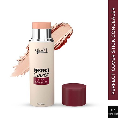 Glam 21 Perfect cover stick concealer | Full Coverage,Creamy Texture Matte Finish - SandViel, 6 gm