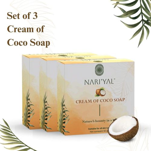 NARI'YAL Set Of 3 Cream Of Coco Soap with De-Tan Properties - 300 gm