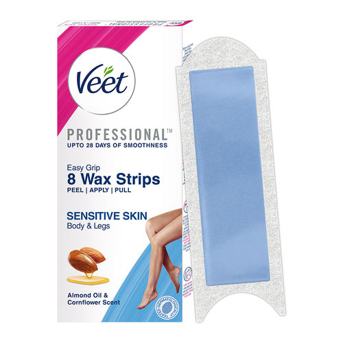 Veet Full Body Waxing Kit, Sensitive Skin - 8 Strips