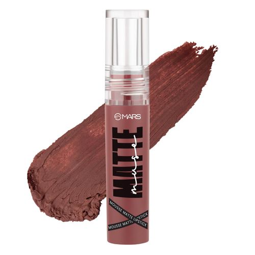 MARS Matte Muse Mousse Lipstick (3 ml) (11-SHOW STOPPER) with Doe-Foot Applicator | Highly Pigmented | Smooth Texture | Hydrating Formula | Blurry Lips Effect