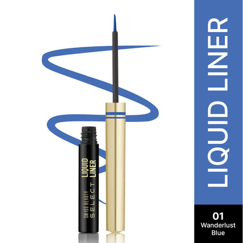 Swiss Beauty Select Here To Stay Liquid Liner Enriched With Chamomile Oil & Almond Oil 1-Wanderlust Blue 3 ml