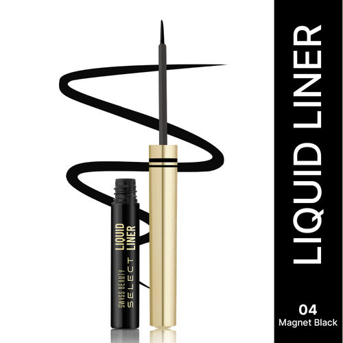 Swiss Beauty Select Here To Stay Liquid Liner Enriched With Chamomile Oil & Almond Oil - 4 Magnet Black 3 ml