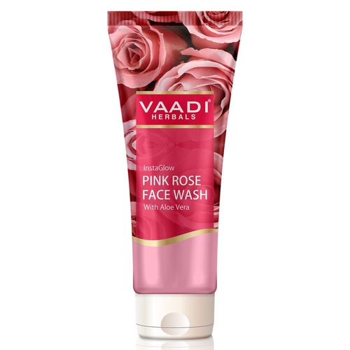 Vaadi Herbals Insta Glow Pink Rose Face wash with Aloe vera extract (60 ml)