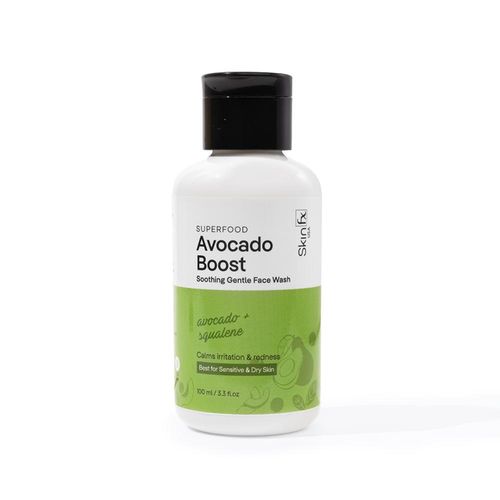 Skin Fx Superfood Avocado Boost Soothing Gentle Face Wash for Dry Skin to Combination Skin, Mild Face Wash Cream Cleanser, Face Wash for Men & Women, 100 ml