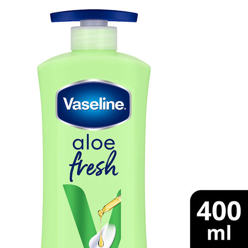 Vaseline Aloe Fresh Body Lotion,24 HR Long Lasting Moisturisation with Aloe Vera extract and Menthol 400 ml
