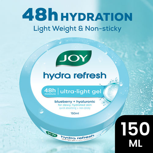 Joy Hydra Refresh Ultra Light Gel, Zero-Oil Moisturiser 150 ml - Non Sticky & Lightweight Face Cream for Oily Skin for 48hr Moisturization