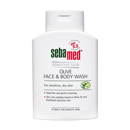 Sebamed Olive Face & Body Wash|PH 5.5|Soap free|For sensitive dry skin|With Olive Oil and Panthenol 200 ml