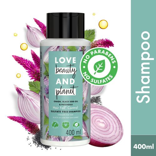 Love Beauty Planet Onion, Blackseed & Patchouli Hairfall Control Sulfate Free Shampoo, 400 ml
