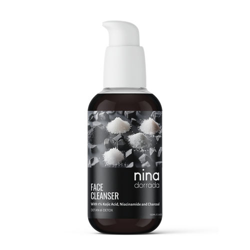 Nina Dorrada Charcoal & Niacinamide Face Wash - 1% Kojic Acid Cleanser for Greasy and Oily Skin | Sulphate-Free 120 ml