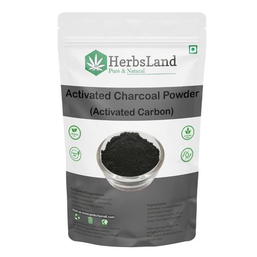 Herbsland Activated Charcoal Powder - Deep Cleansing, Blackhead Removal & Skin Purification | Organic Skincare |100 gm
