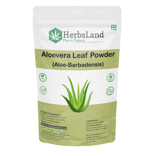 Herbsland Pure Aloe Vera Powder - Skin Soothing, Hydrating & Anti-Aging | Organic Aloe Vera Face Pack |100 gm