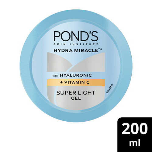 Ponds Hydra Miracle Super Light Gel with Hyaluronic Acid & Vitamin C - 200 gm
