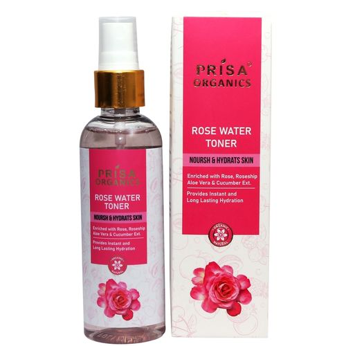 Prisa Organics Rose Water Toner hydrating Refreshing & cleansing toning for smooth and glowing skin 100 ml