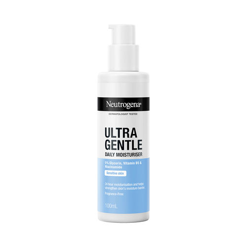 Neutrogena Ultra Gentle Daily Face Moisturizer |Glycerin, Niacinamide, Vitamin B5 for Sensitive Skin, 100 ml