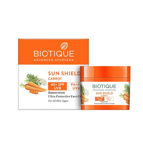 Biotique Sun Shield Carrot 40+Spf Sunscreen Cream (50 gm)