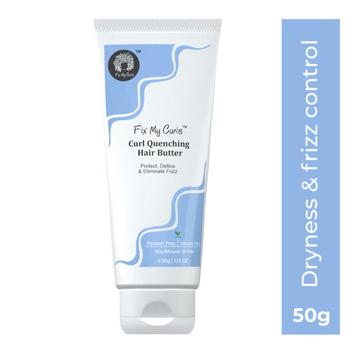 Fix My Curls Curl Quenching Hair Butter | Made for Curly, Wavy, Dry & Frizzy Hair | With Tucuma Butter, Flaxseed, & Chia Seed | Ultra Moisturising Curl Defining Cream | Vegan & Silicone Free | 50 gm
