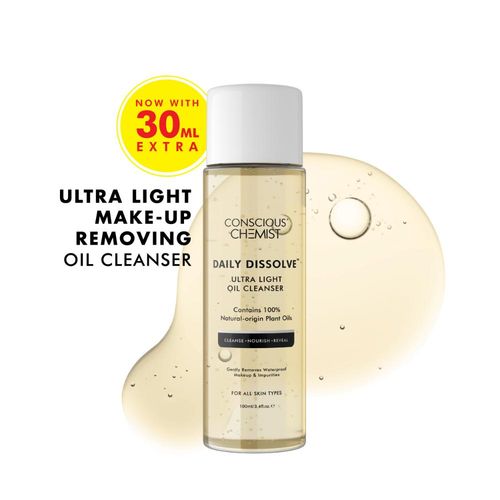 Conscious Chemist Daily Dissolve Cleanser | 130 ml | Face Wash, Cleanser for Oily Skin, Makeup Remover, Cleanser for Men & Women with SPF & Impurities For Soft & Glowing for all Skin, Natural Oil
