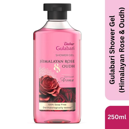 Dabur Gulabari Shower Gel - Himalayan Rose & Oudh - 250 ml | Sensual Aroma| Luxurious body wash| Radiant Rose glow