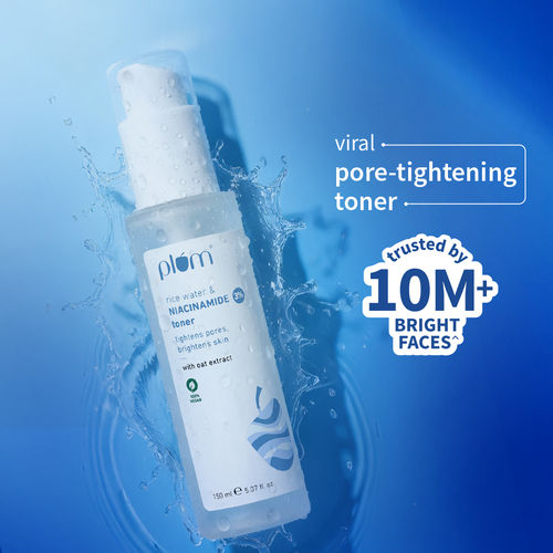 Plum 3% Niacinamide & Rice Water Alcohol-Free Toner - Tightens Pores, Brightens & Fades Blemishes 150 ml