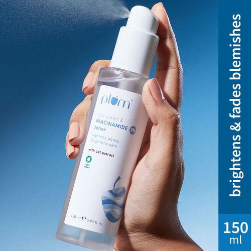 Plum 3% Niacinamide & Rice Water Alcohol-Free Toner - Tightens Pores, Brightens & Fades Blemishes 150 ml