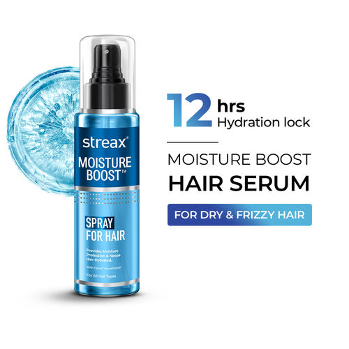 Streax Moisture Boost Spray Hair Serum, 50 ml for Women & Men II Hydrating, Frizz Free ,Smooth & Silky finish II With Fision AquaShield