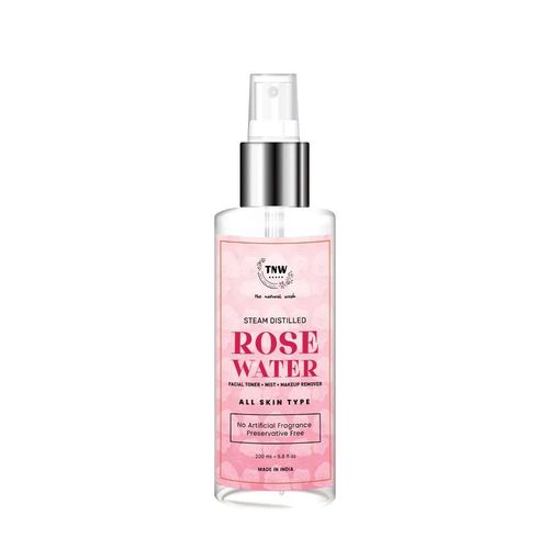 TNW The Natural Wash Steam Distilled Rose Water- 100% Natural Toner and Makeup Remover (200 ml)