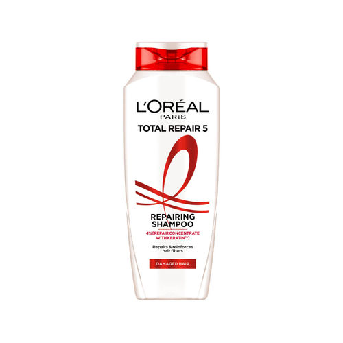 L'Oreal Paris Total Repair 5 Shampoo For Damaged Hair | Powered by Keratin XS Technology| Fights 5 Signs of Hair Damage- Frizz, Breakage, Dryness, Stiff Hair, and Split ends | 340 ml