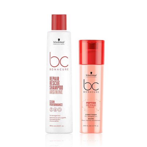 Schwarzkopf Professional Bonacure Repair Rescue Strength Duo with Arginine [Conditioner 200 ml + Shampoo 250 ml]